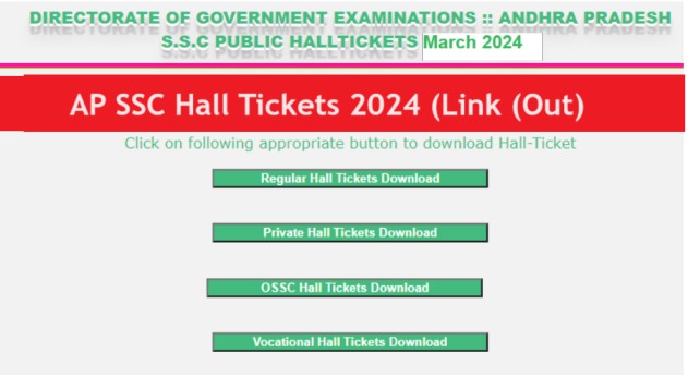 AP SSC Hall Tickets 2024 Download Link