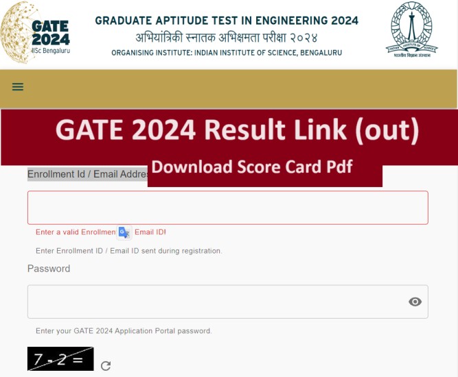 GATE 2024 Result Link