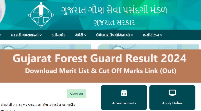 Gujarat Forest Guard Result 2024 Pdf Link