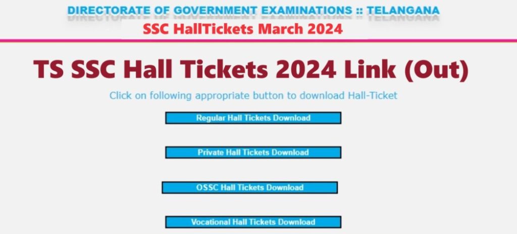 Manabadi TS SSC hall Tickets 2024 Download Link