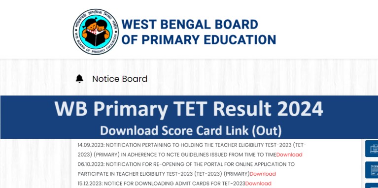 WB Primary TET Result 2024 Link