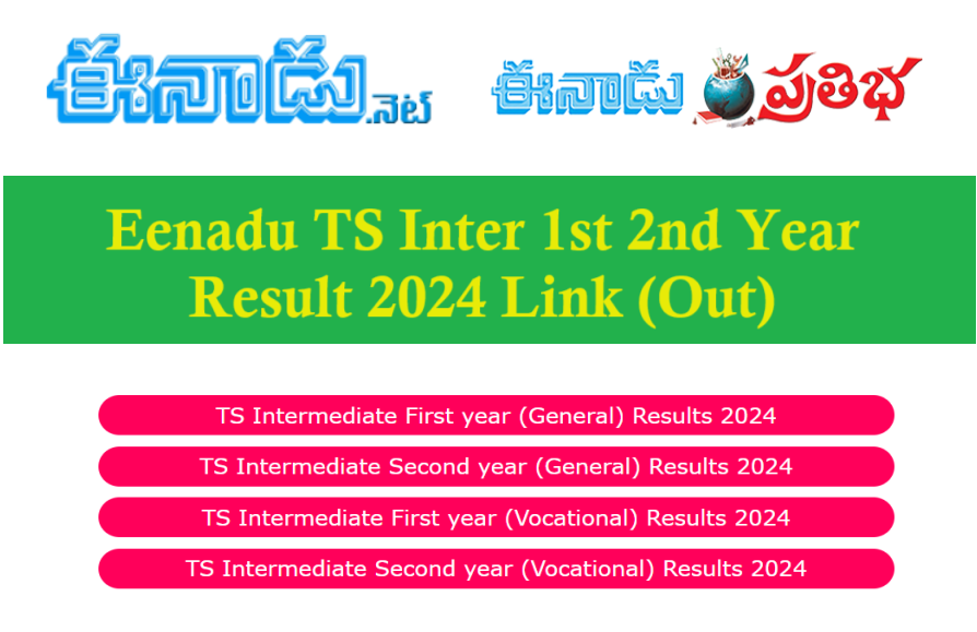 Eenadu TS Inter 1st 2nd Year Results 2024 Name Wise Link