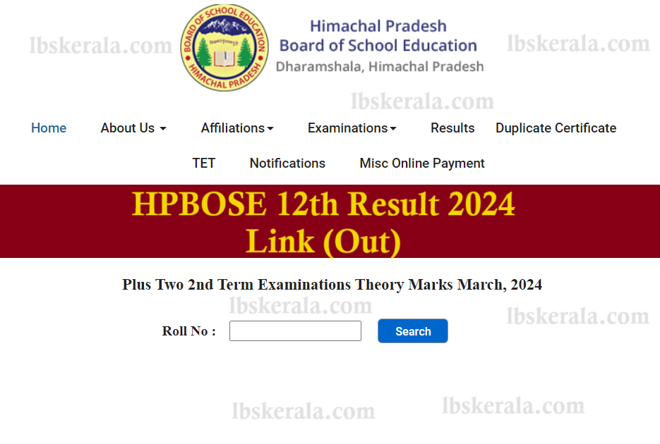 HPBOSE 12th Result 2024 Link