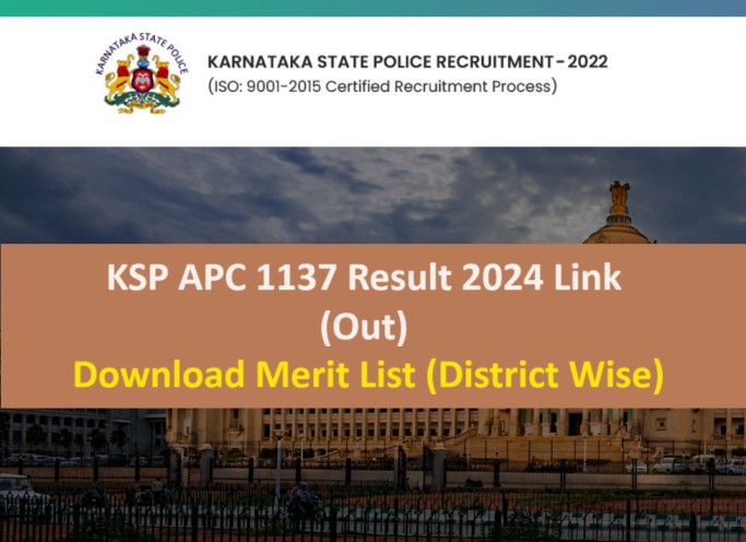 KSP APC 1137 Result 2024 Pdf District Wise Merit List