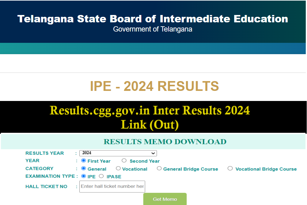 results.cgg.gov.in 2024 Inter Results link Manabadi 