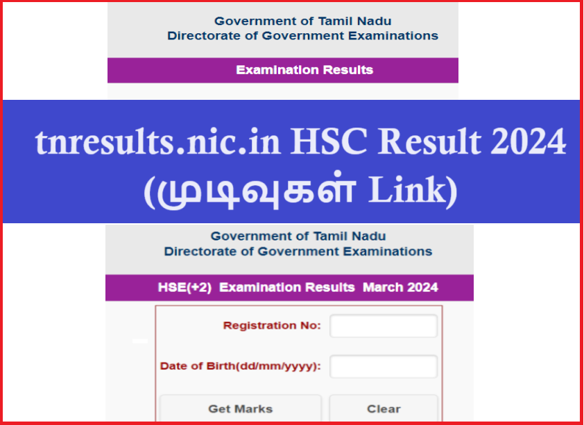 tnresults.nic.in HSC Result 2024 (முடிவுகள் Link) 12th Public Exam Results